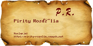Pirity Rozália névjegykártya